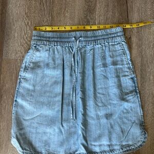 LOFT Blue Mini Skirt Tie Front